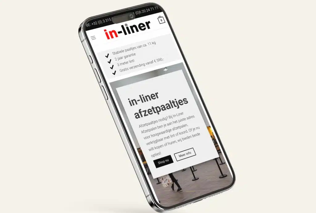 In-liner afzetpaaltjes website Dubbel en Dwars
