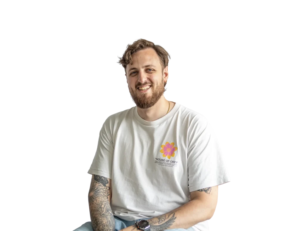 Wouter op de over ons pagina van Dubbel en Dwars online oplossingen